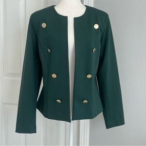 Anne Klein Green Blazer with Gold Accents Size L